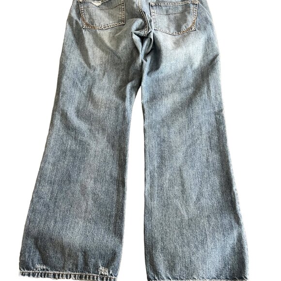 Converse One Star Women's 36x32 Low Bootcut Distressed Blue Jeans - Picture 2 of 8